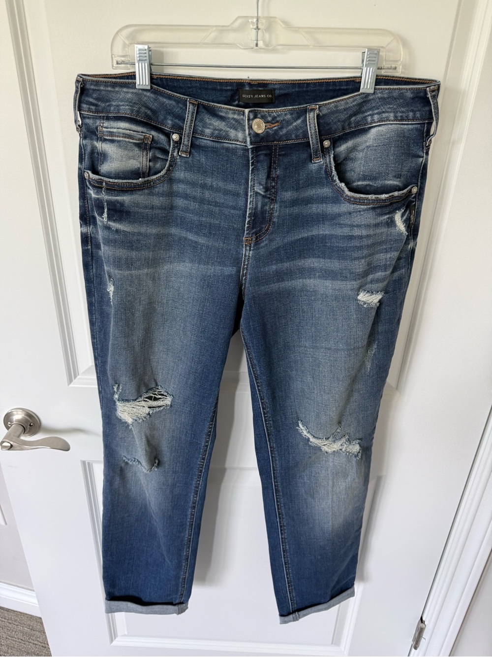 Silver Jeans Distressed Boyfriend Fit Jeans Size 34